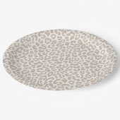 Chic Cream Taupe Animal Print Papieren Bordje (Gekanteld)