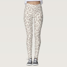 Chic Cream Taupe Animal Print Yoga Leggings