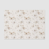 Chic Cream Vlinders Verjaardag Tissuepapier (Voorkant)