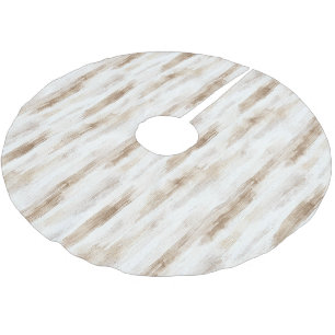 Chic Cream White Brown Stripes Kerstboom Rok