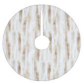 Chic Cream White Brown Stripes Kerstboom Rok (Voorkant)