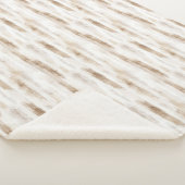 Chic Cream White Brown Stripes Sherpa Deken (3/4)