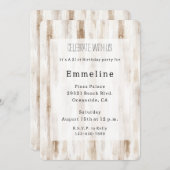 Chic Cream White Brown Stripes Verjaardag Kaart (Voorkant / Achterkant)