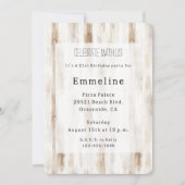 Chic Cream White Brown Stripes Verjaardag Kaart (Voorkant)