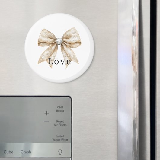Chic Cream White Silver Glam Bow Love Magneet (Insitu (Koelkast))