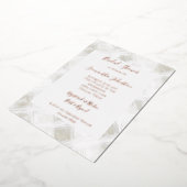 Chic Cream White Stripes Bridal Shower Folie Uitnodiging (Gedraaid)