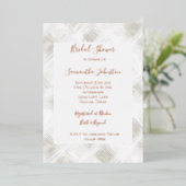 Chic Cream White Stripes Bridal Shower Folie Uitnodiging (Staand Voorkant)