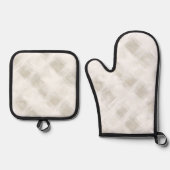 Chic Cream White Stripes Bridal Shower Ovenwant & Pannenlap Set (Voorkant)