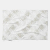 Chic Cream White Stripes Bridal Shower Theedoek (Horizontaal)