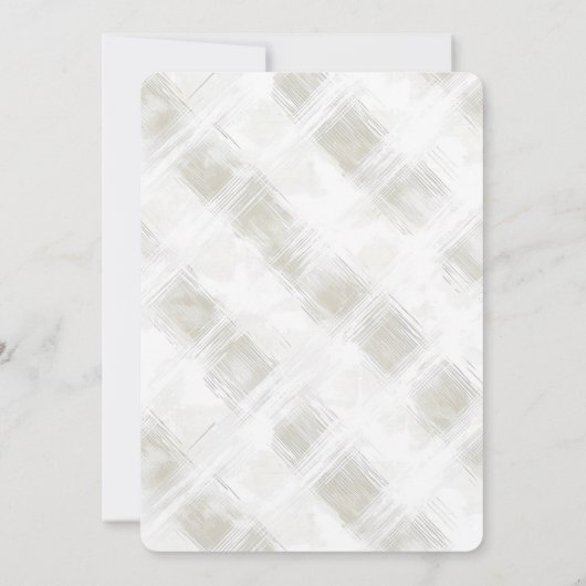 Chic Cream White Stripes Wedding Kaart (Achterkant)