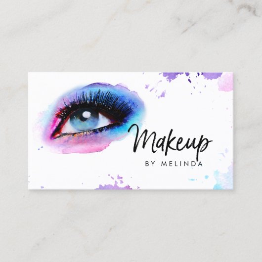 Chic Creative Make-up Artiest Waterverf Eye Visitekaartje (Voorkant)
