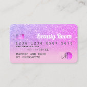 Chic Credit card pink purple glitter loyalty Visitekaartje (Voorkant)