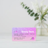 Chic Credit card pink purple glitter loyalty Visitekaartje (Staand voorkant)