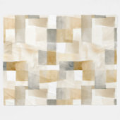 Chic Crème Bruin Abstract Fleece Deken (Voorkant (Horizontaal))