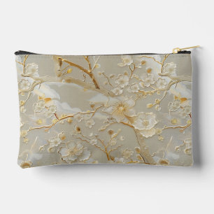 Chic crème gouden bloemmotief etui