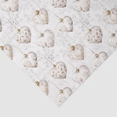 Chic Crème Grijs Hart Ornament Bruiloft Tissuepapier (Detail)