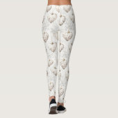 Chic Crème Grijs Hart Ornamenten Leggings (Achterkant)
