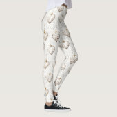 Chic Crème Grijs Hart Ornamenten Leggings (Rechts)