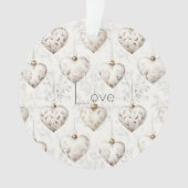 Chic Crème Grijs Harten Ornamenten (voorkant)