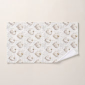 Chic Crème Grijs Harten Ornamenten Bad Handdoek (Handdoek)