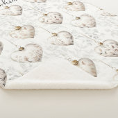 Chic Crème Grijs Harten Ornamenten Sherpa Deken (3/4)