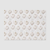 Chic Crème Grijze Harten Bruiloftsornamenten Tissuepapier (Voorkant)