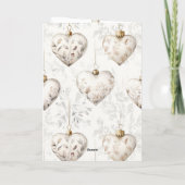 Chic Crème Grijze Hartjes Ornamenten Bruiloft Kaart (Achterkant)