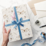 Chic Crème Vlinders Verjaardag Cadeaupapier<br><div class="desc">Chic Crème Vlinders Verjaardag</div>