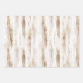 Chic Crème Wit Bruine Strepen Bruidsboeket Inpakpapier Vel (Voorkant 2)