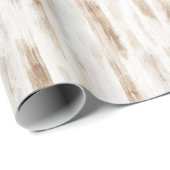 Chic Crème Wit Bruine Strepen Verjaardag Cadeaupapier (Rol Hoek)