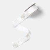 Chic Crème Witte Strepen Grosgrain Lint (Achterkant)