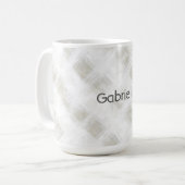 Chic Crème Witte Strepen Koffiemok (Voorkant links)