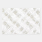 Chic Crème Witte Strepen Trouwjurk Inpakpapier Vel (Voorkant)