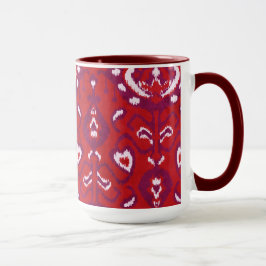Chic crimson red paars ikat tribal mok