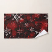Chic Crimson Red Snowflake Motif Bad Handdoek (Handdoek)