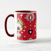 Chic crimson red yellow ikat tribal patroon mok (Links)