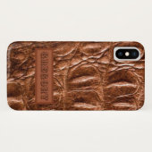 Chic Crocodile Skin Monogram Case-Mate iPhone Case (Achterkant (horizontaal))
