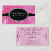 Chic Crocodile skin Rhinestones Visitekaartje (Voorkant / Achterkant)