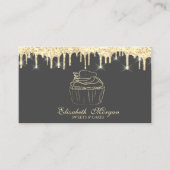 Chic Cupcake Aardbei Faux Gold Drips Bakkerij Visitekaartje (Voorkant)