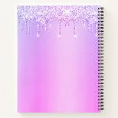 Chic Cupcake Bakery Chef Glitter Drift Paars Blue Notitieboek (Achterkant)