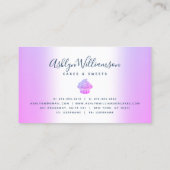 Chic Cupcake Bakery Chef Glitter Drift Paars Blue Visitekaartje (Achterkant)