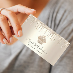 Chic Cupcake bakkerij Chef Gold Glitter Drivers Visitekaartje