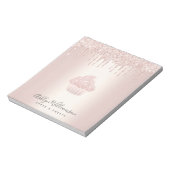 Chic Cupcake Chef Bakery Roos Gold Glitter Drivers Notitieblok (Linkerzijde)