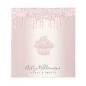 Chic Cupcake Chef Bakery Roos Gold Glitter Drivers Notitieblok (Voorkant)