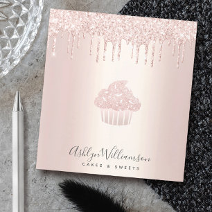 Chic Cupcake Chef Bakery Roos Gold Glitter Drivers Notitieblok