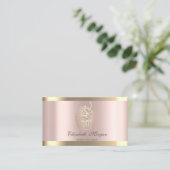 Chic Cupcake Gold Stripe Roos Gold Bakery Visitekaartje (Staand voorkant)