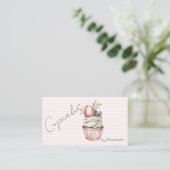 Chic Cupcake Macaroon,Snoepjes,Gestreept Visitekaartje (Staand voorkant)