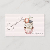 Chic Cupcake Macaroon,Snoepjes,Gestreept Visitekaartje (Voorkant)