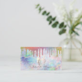 Chic Cupcake Regenboog Drips Bakkerij Opal Visitekaartje (Staand voorkant)