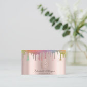Chic Cupcake Regenboog Drips Bakkerij Visitekaartje (Staand voorkant)